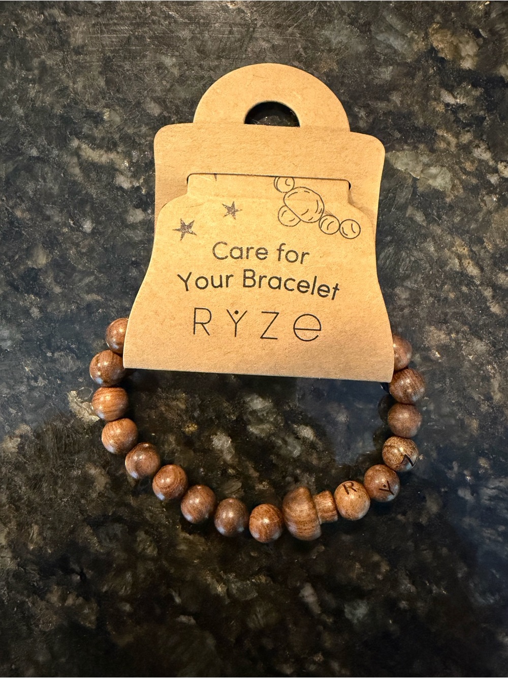 Ryze Beaded Bracelet with Wooden Mushroom - NWT